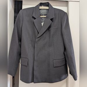 Zara Charcoal Linen-Blend Jacket